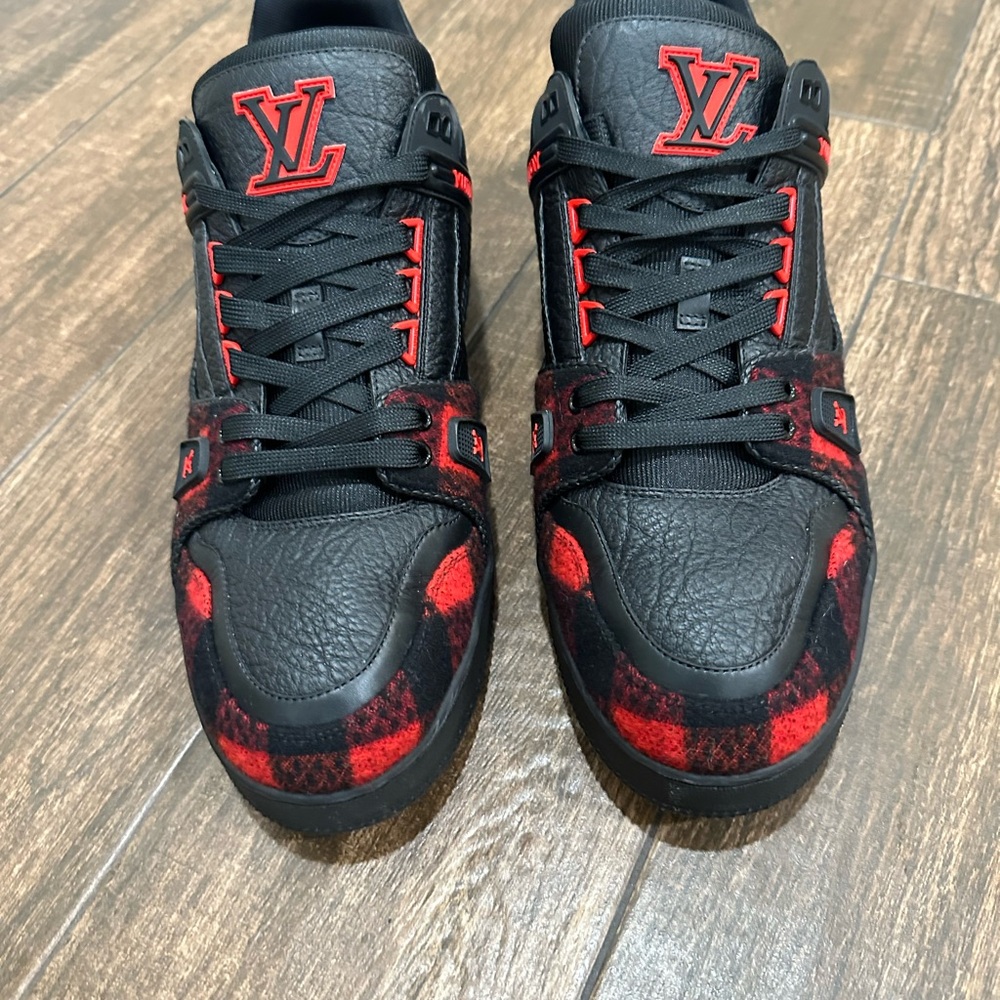 Louis Vuitton Men's Sneakers in Black and Red Check.Perfect Condition